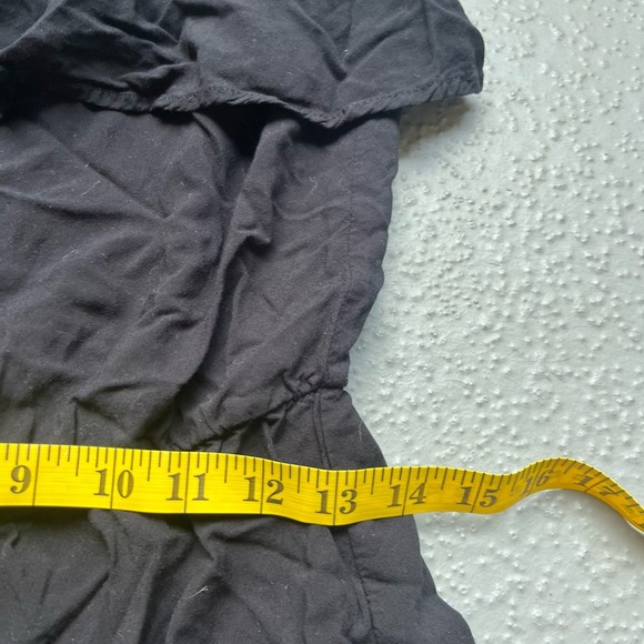 Mossimo Romper Strapless Ruffle Eyelet Black Casual Summer XS - Picture 3 of 5